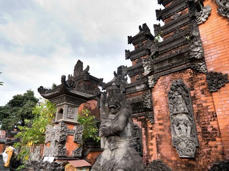 Hindu temple with statues of the gods on Bali island, Indonesia. Balinese Hindu Temple, old hindu architecture, Bali Architecture, Ancient design