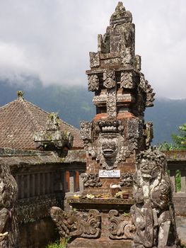 Hindu temple with statues of the gods on Bali island, Indonesia. Balinese Hindu Temple, old hindu architecture, Bali Architecture, Ancient design