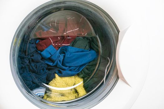 washing machine close - up as background. High quality photo