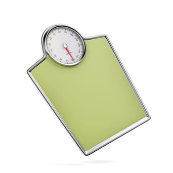 Mechanical weighing scale on white background