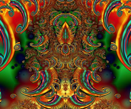 Computer generated abstract colorful fractal artwork for creative design, art, home decoration and entertainment