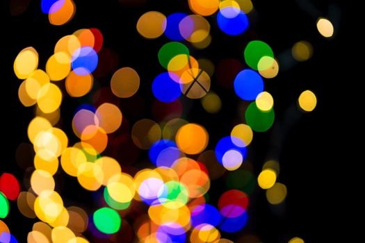 Christmas decoration, Christmas and New Year holidays background, winter season with Christmas ornaments and blurred lights