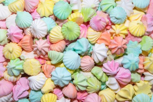 multicolored marshmallow close-up for the entire frame. High quality photo