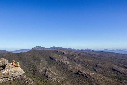 Reed Lookout, The Balconies and surrounding hills at the Grampians in Halls Gap Valley Western Victoria Australia.