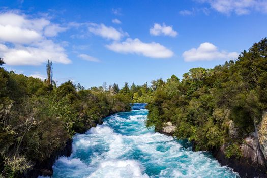 Powerful Huka Falls on the Waikato River near Taupo North Island