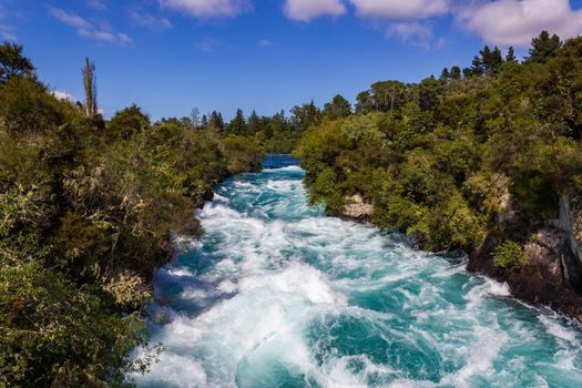 Powerful Huka Falls on the Waikato River near Taupo North Island