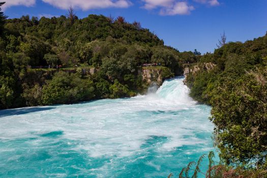 Powerful Huka Falls on the Waikato River near Taupo North Island