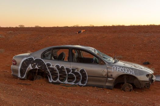 Wrecked abandoned car, outback New South Wales