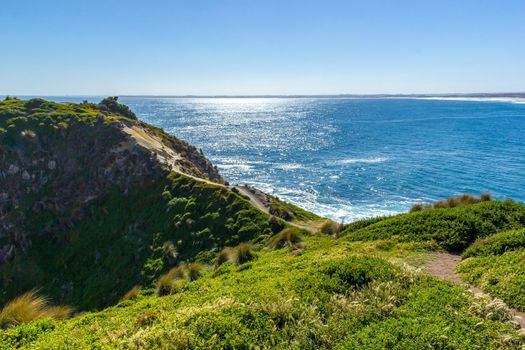 red rocks in the ocean from the pinnacles lookout, philip island, victoria, australia