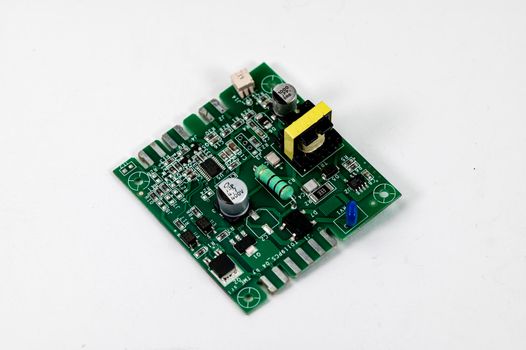 detail of an electronic coffee machine card on a white background