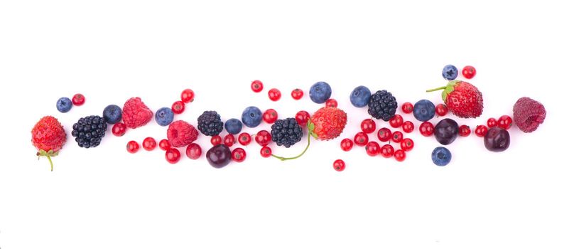 berry mix isolated on a white background.