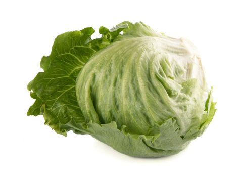 Green fresh cabbage white background