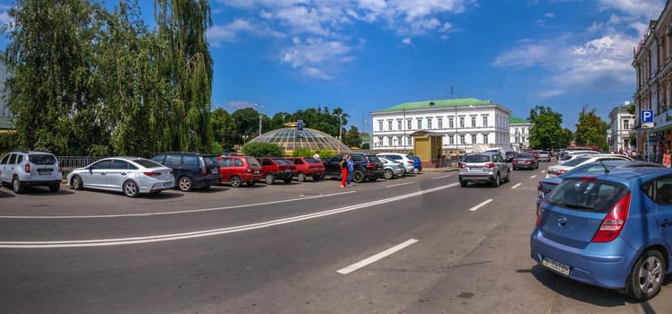 Poltava, Ukraine 07.13.2020. Streets of Poltava, Ukraine, on a sunny summer day