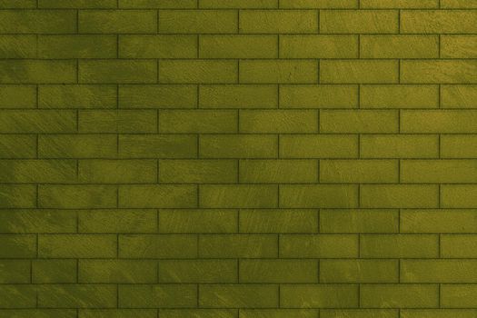 Decorative wall for interior decoration with imitation of green brickwork.Texture or background