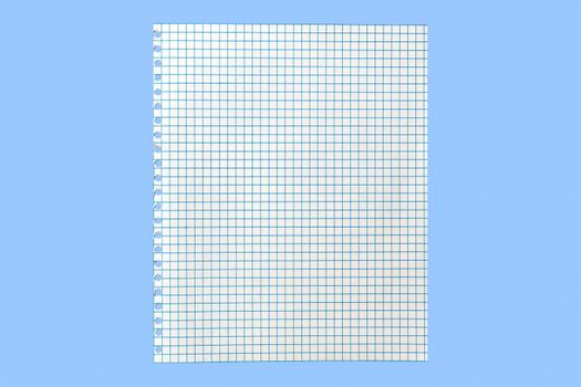 Blank sheet of white paper torn from a school notebook in a cage