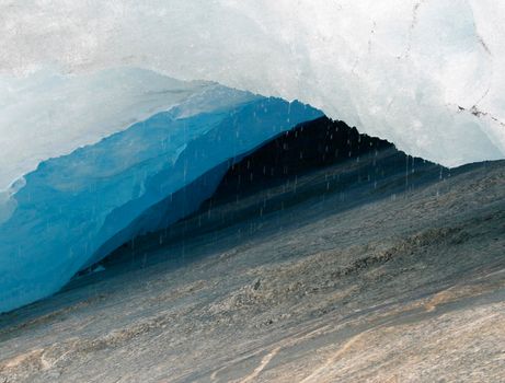 A melting glacier close up