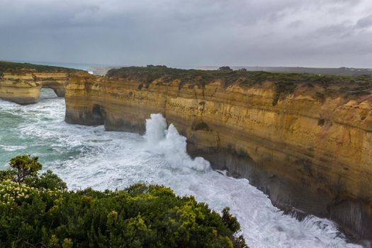 London Bridge on a stormy day, Great Ocean Road, Victoria