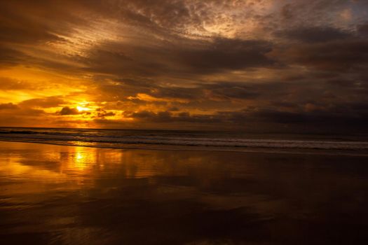 once in a life time beautiful sunrise over the indian ocean, waves are breaking at the great ocean road, victoria