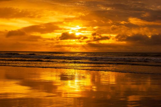 once in a life time beautiful sunrise over the indian ocean, waves are breaking at the great ocean road, victoria