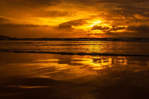 once in a life time beautiful sunrise over the indian ocean, waves are breaking at the great ocean road, victoria