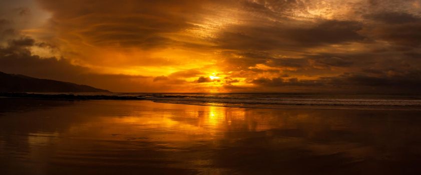 once in a life time beautiful sunrise over the indian ocean, waves are breaking at the great ocean road, victoria