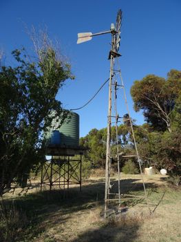 Australian windmill for pumping water, New South Wales, Australia