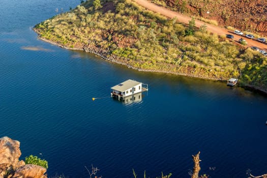 Lake Argyle is Western Australia's largest man-made reservoir by volume. The reservoir is part of the Ord River Irrigation Scheme and is located near the East Kimberley town of Ku