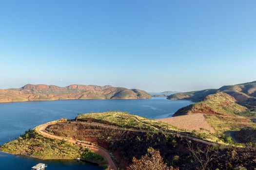 Lake Argyle is Western Australia's largest man-made reservoir by volume. The reservoir is part of the Ord River Irrigation Scheme and is located near the East Kimberley town of Ku
