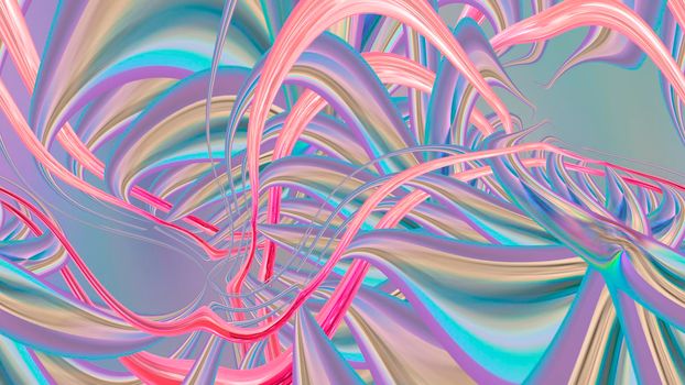 Abstract pastel background with lines and shapes. 3d image