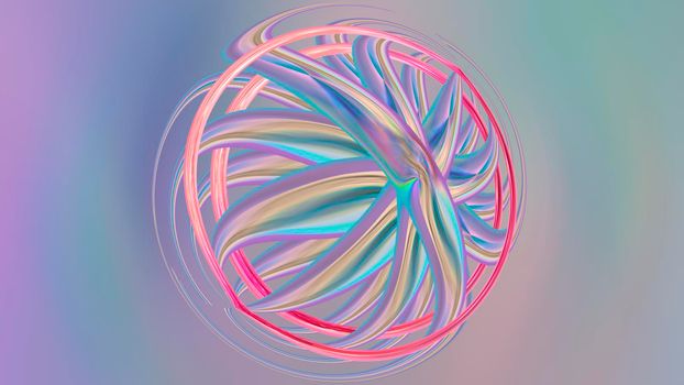 Abstract pastel background with lines and shapes. 3d image