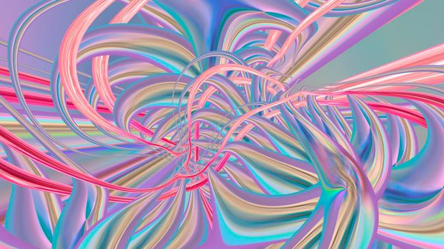 Abstract pastel background with lines and shapes. 3d image