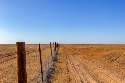 Australia, dog fence aka dingo fence, 5300 km long fence to protect pastures for sheeps and cattles