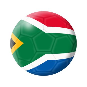 A Republic of South Africa soccer ball football illustration isolated on white with clipping path 3d illustration