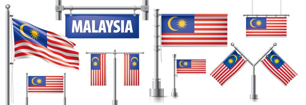 Vector set of the national flag of Malaysia in various creative designs.