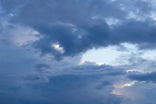 Dark cloudy sky twilight on rainy season.