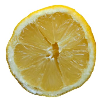 sliced lemon isolated over a white background