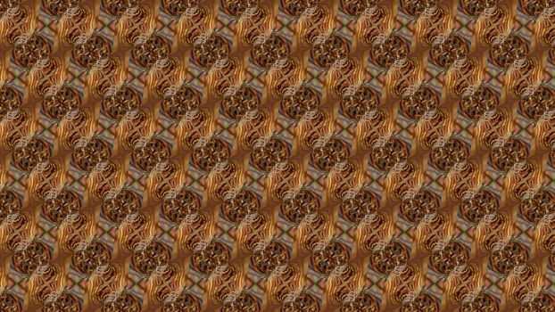 Abstract fantasy orange background with gold details. 3d