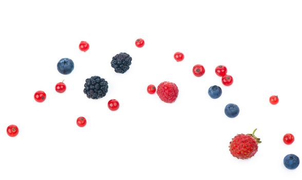 berry mix isolated on a white background.