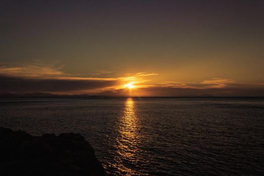 beautiful sunset in the Whitsunday islands, queensland