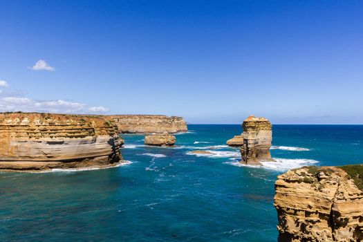 Famous cliffs near 12 Apostles, beautiful scenic natural attraction, Great Ocean Road, Victoria