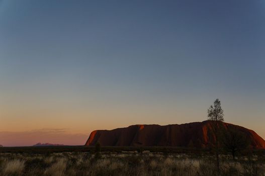 Sunrise at Uluru, ayers Rock, the Red Center of Australia