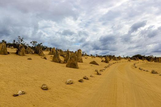 The Pinnacles Desert in the heart of Nambung National Park in Western Australia.