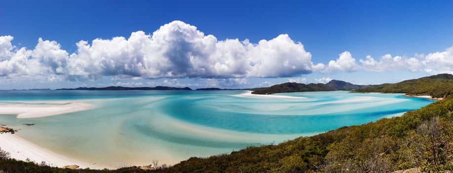 Tropical lagoon and Whitehaven beach, Whitsunday Island, Queensland, Australia