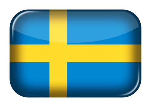 A Sweden web icon rectangle button with clipping path 3d illustration