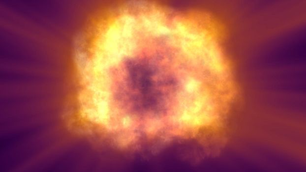 fire flame explosion in space, abstract illustration