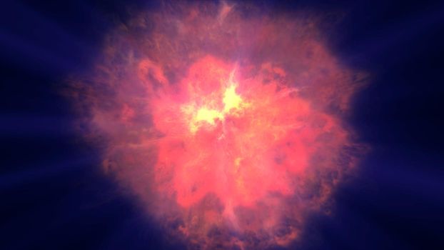 fire flame ball explosion in space, abstract illustration