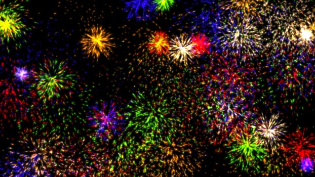 fireworks color light illustration isolated on black background