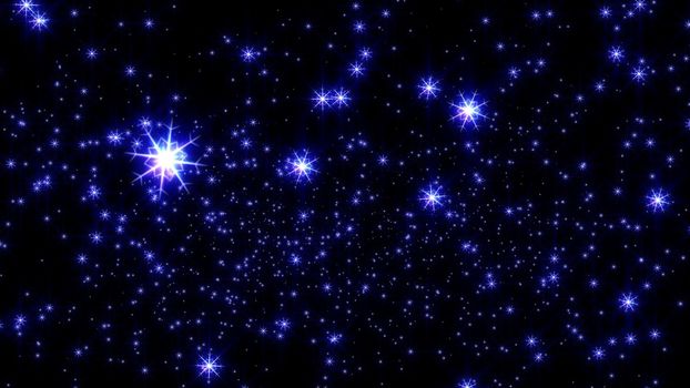 christmas snow stars light at night illustration