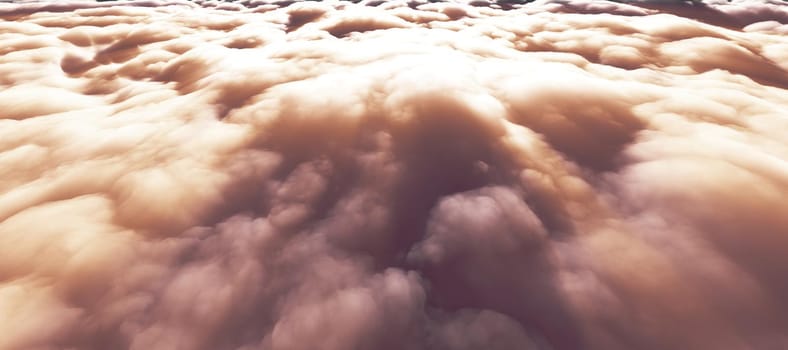 above clouds sun ray 3d render illustration