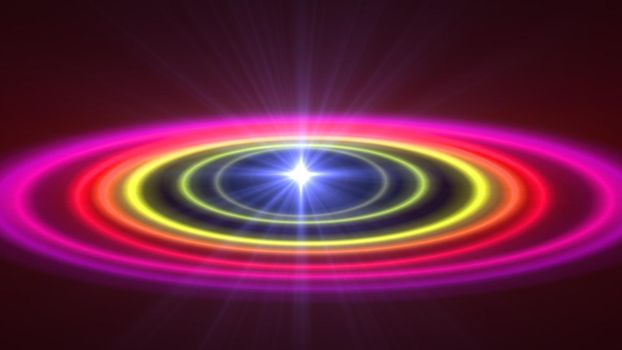 Abstract atom color rings background ray light